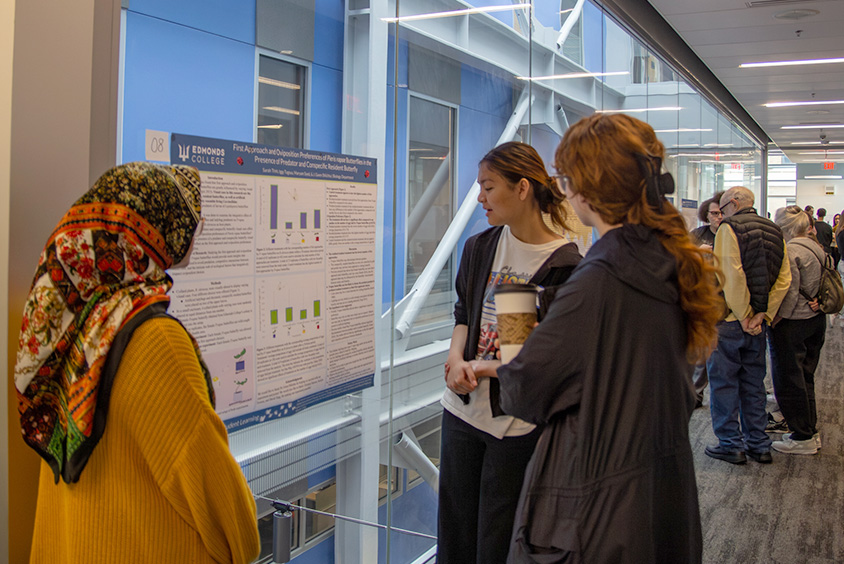 Students share their findings during the end-of-year Undergraduate Research Synposium in Hazel Miller Hall.