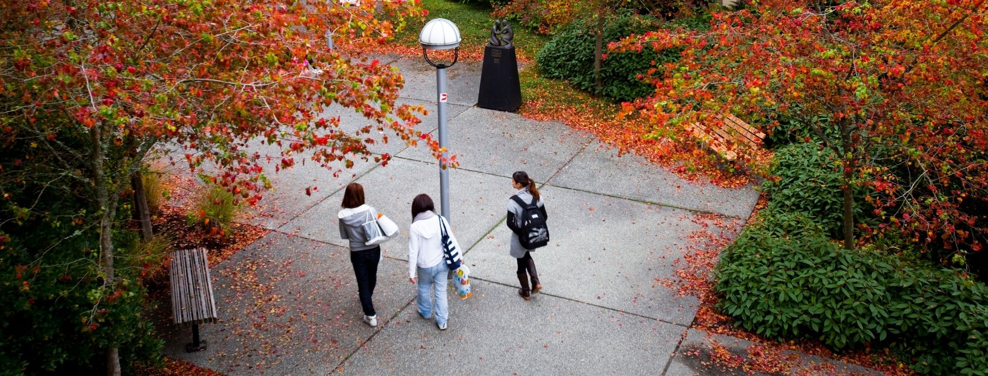 Students walking on campus