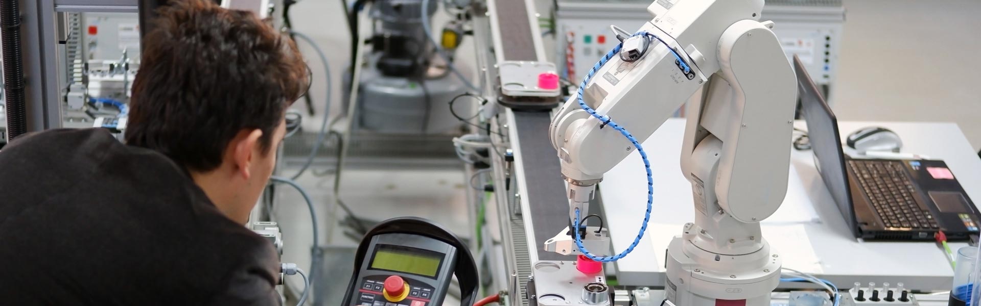 Engineer working with mechatronics