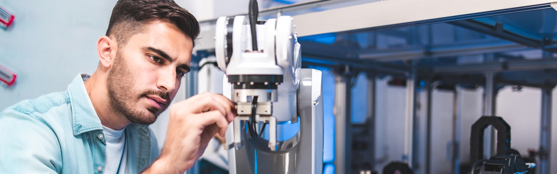 Engineer working on machinery