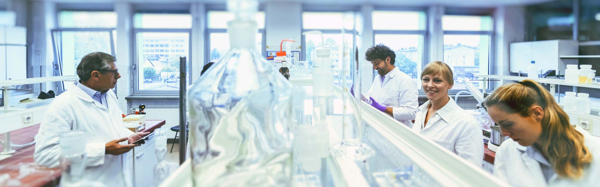 Workers in a medical lab