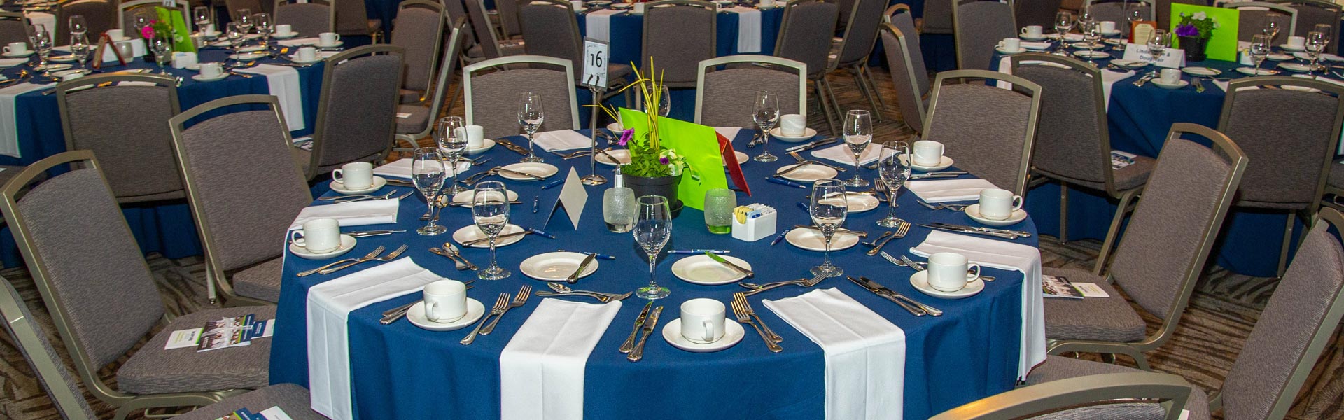 Table setup at Edmonds College Foundation Gala