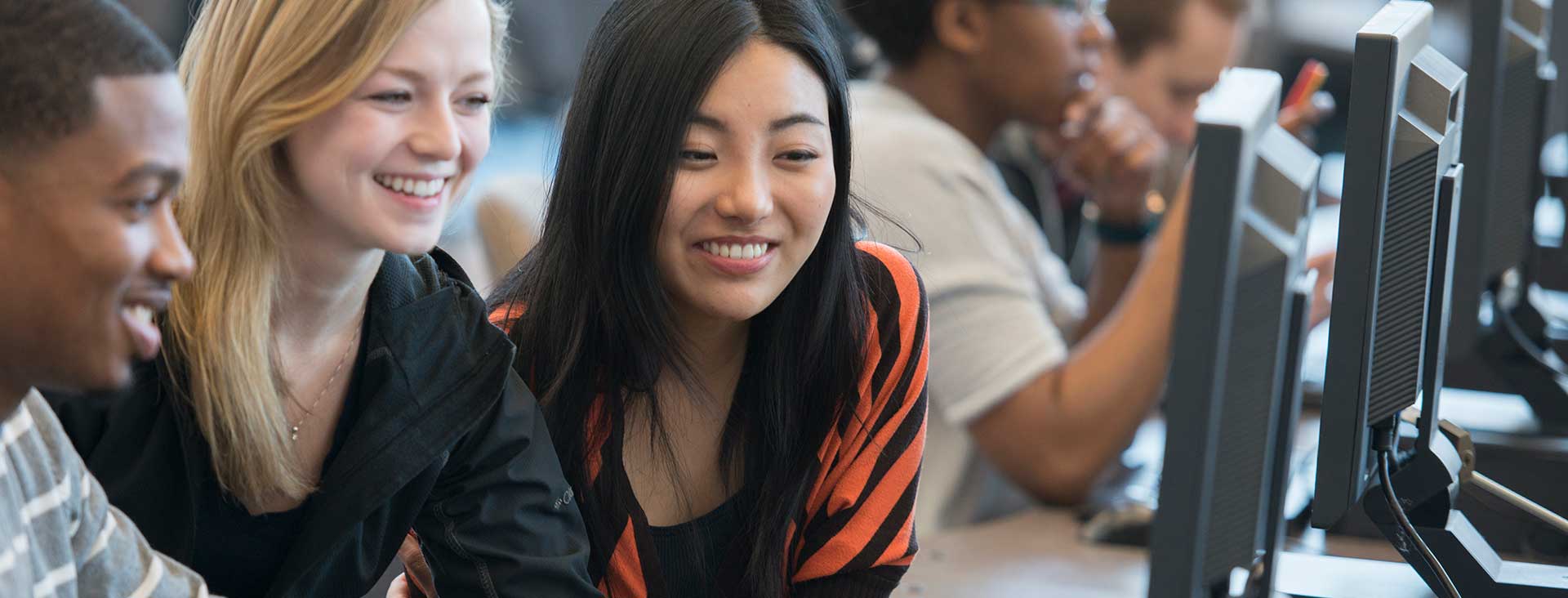Computer Science students working on a project