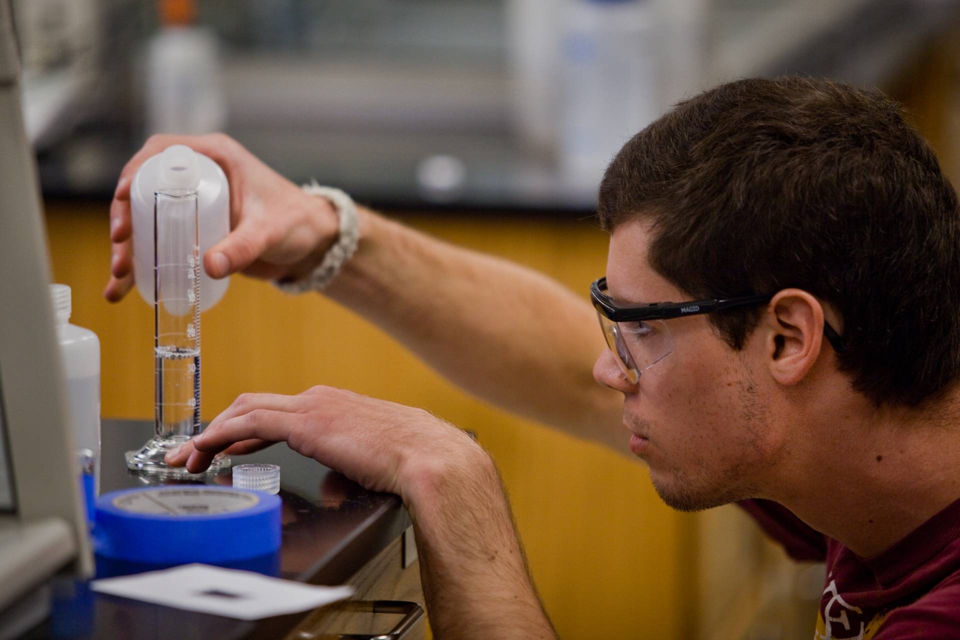 Chemistry student working in the lab