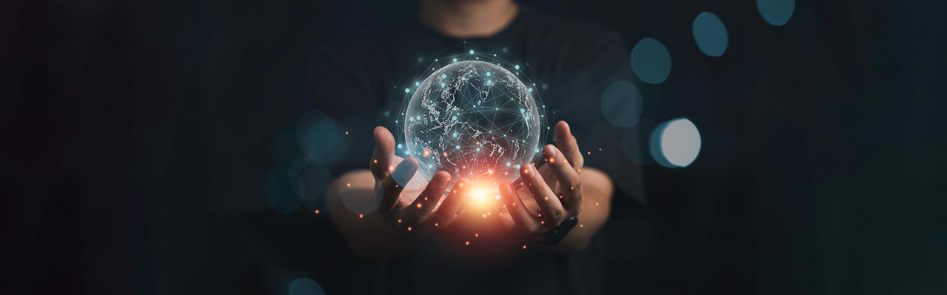 Hands holding a globe