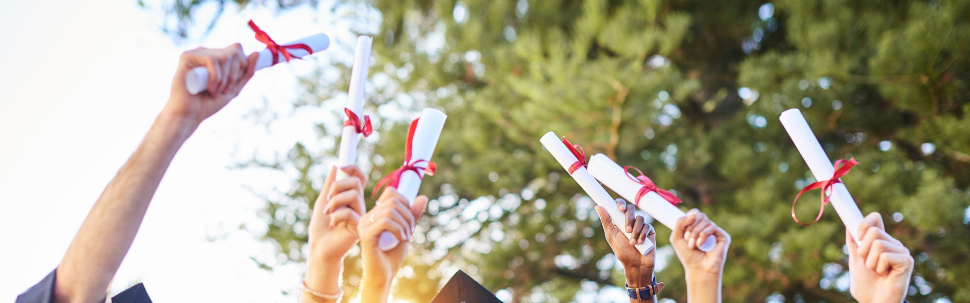 Graduates holding their degrees
