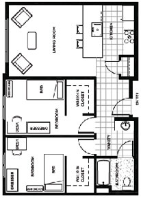 two bedroom floorplans