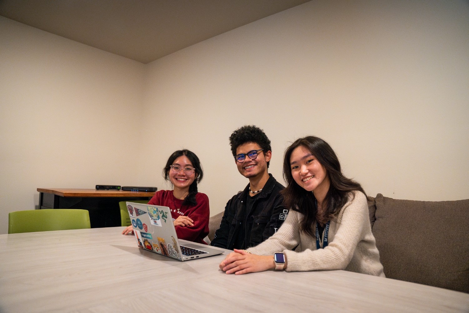 students using the study room on the 4th floor